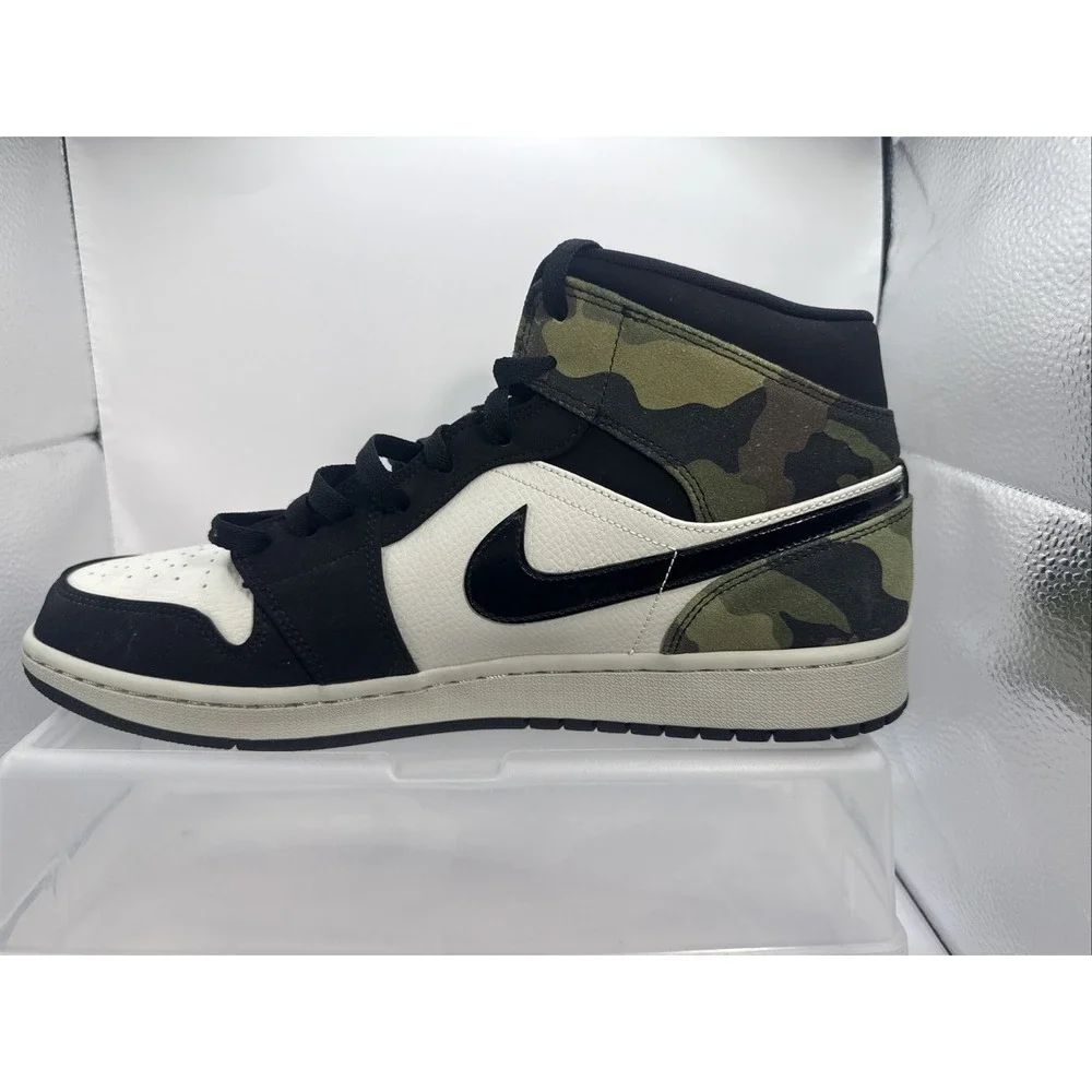 Nike Air Jordan 1 Mid SE Camouflage Bone/Black Mens Size 13 CW5490-001 EUC 2020